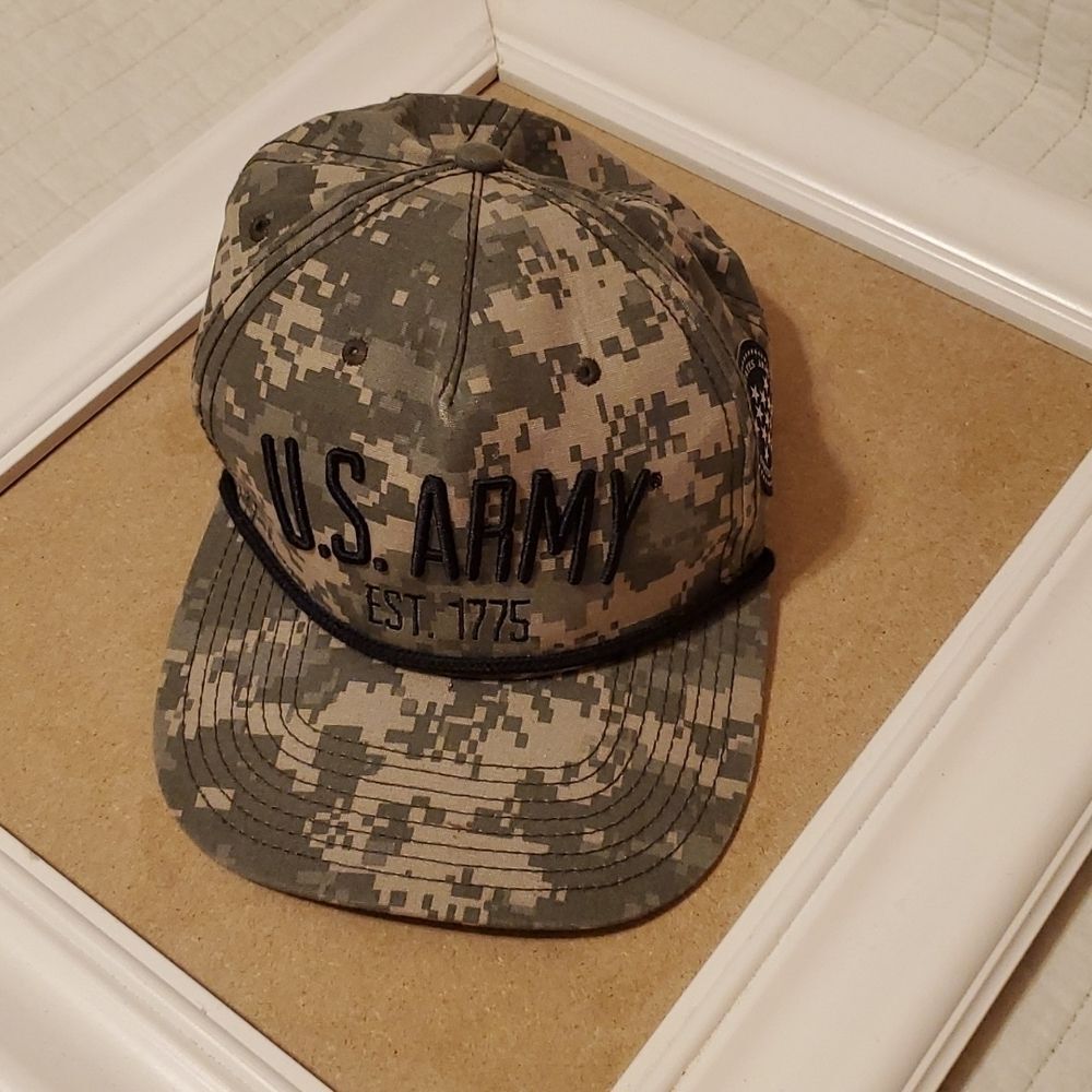 U S Army Camo Adjustable Strap Baseball Cap One Size Fits Most